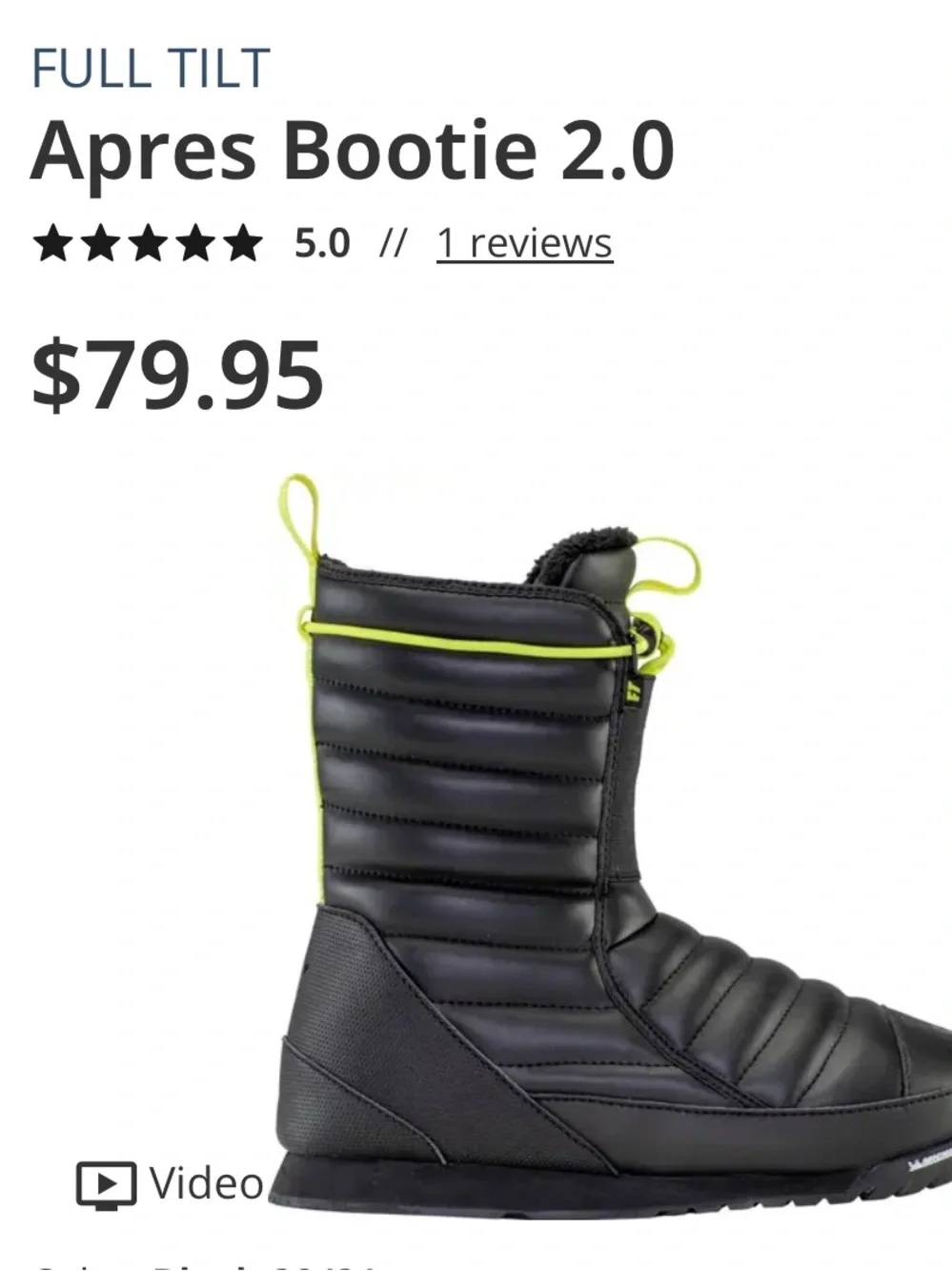 Full Tilt Apres 2.0 Booties — Black with Neon Yellow